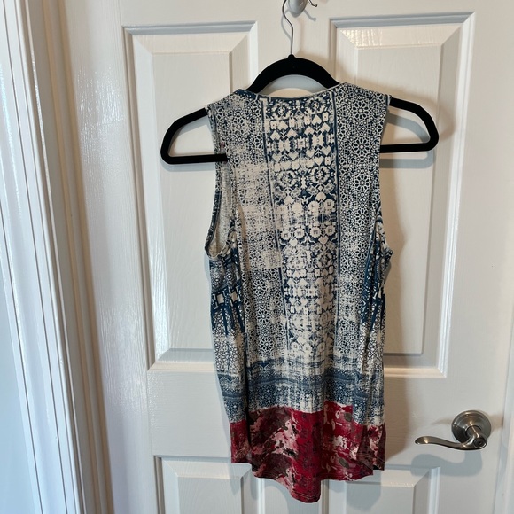Lucky Brand Boho Blue Wine Tank Top Size S - Picture 2 of 3